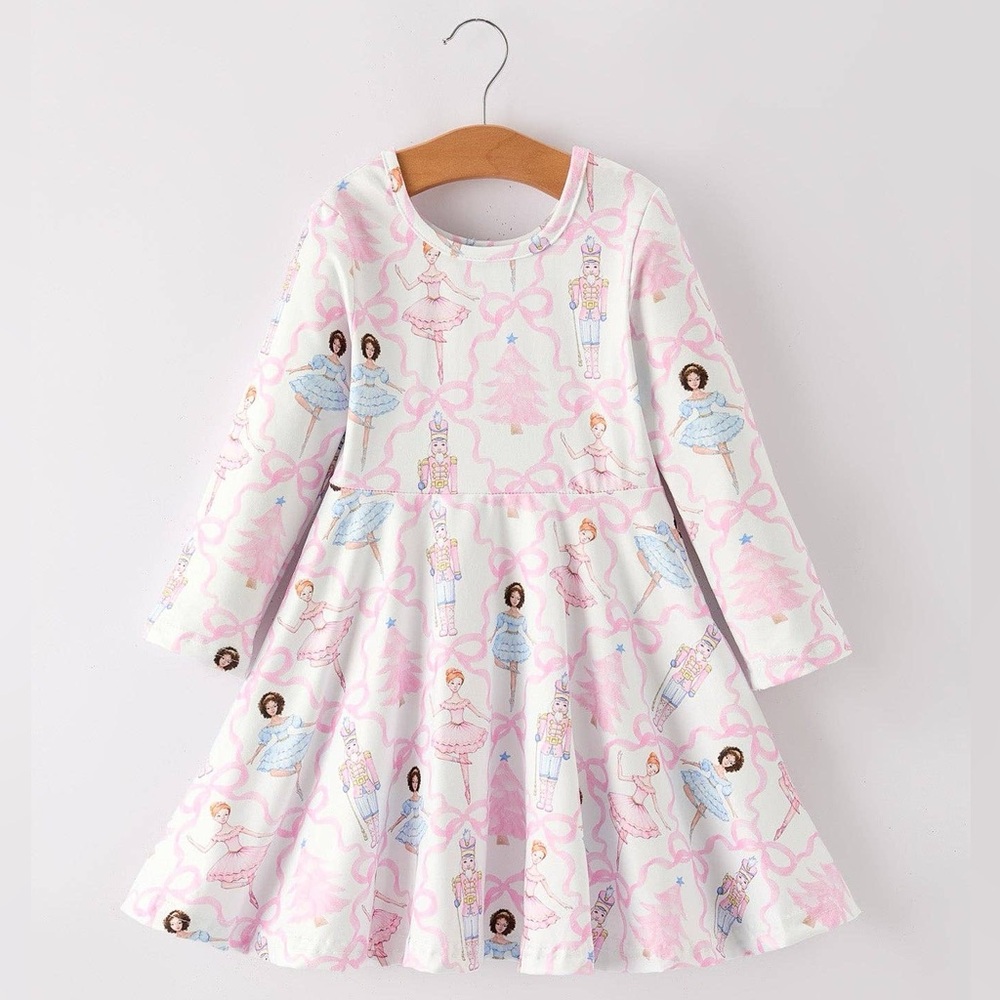 🎄 Rylee Faith Designs Christmas Nutcracker Long Sleeve Twirl Dress 4